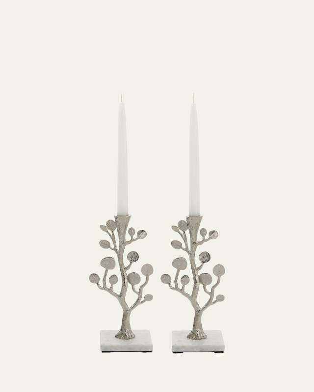 Botanical Leaf Candleholders, Set of 2